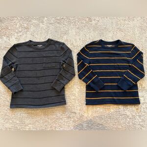 Old Navy Kids Striped Long Sleeve Shirts - Black and Navy
